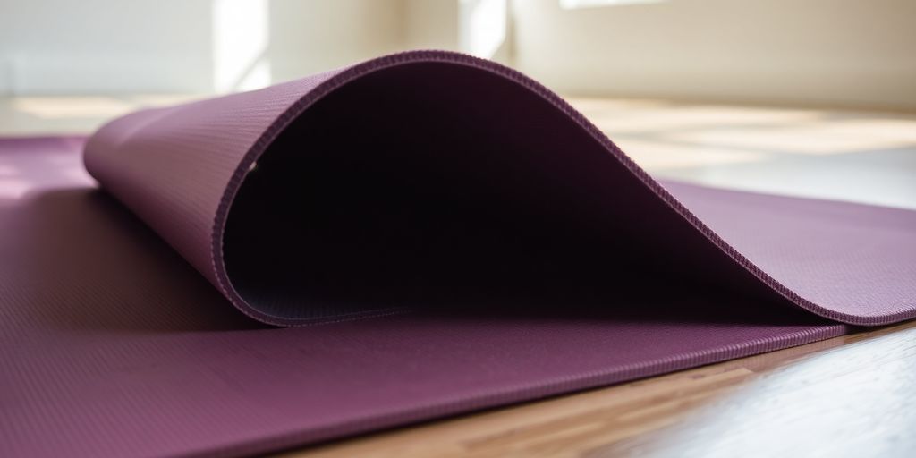 Thick Lululemon yoga mat on a serene studio floor.