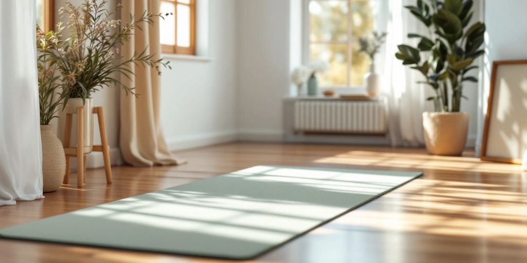 Luxury yoga mat in a serene studio setting.