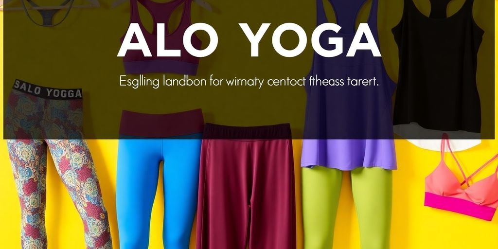 Colorful Alo Yoga activewear displayed attractively for shoppers.
