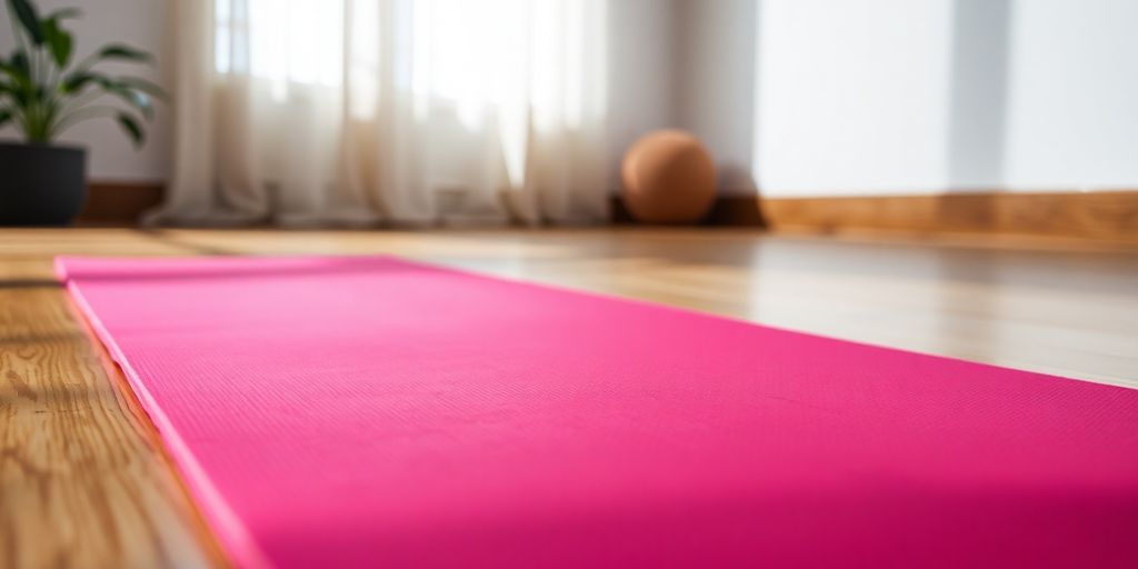 Close-up of a Lululemon yoga mat in studio.