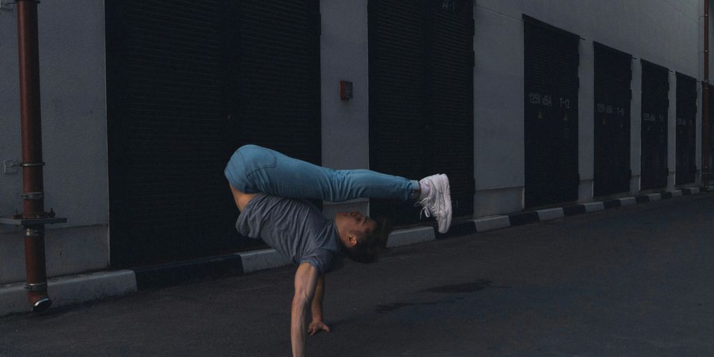 man doing handstand