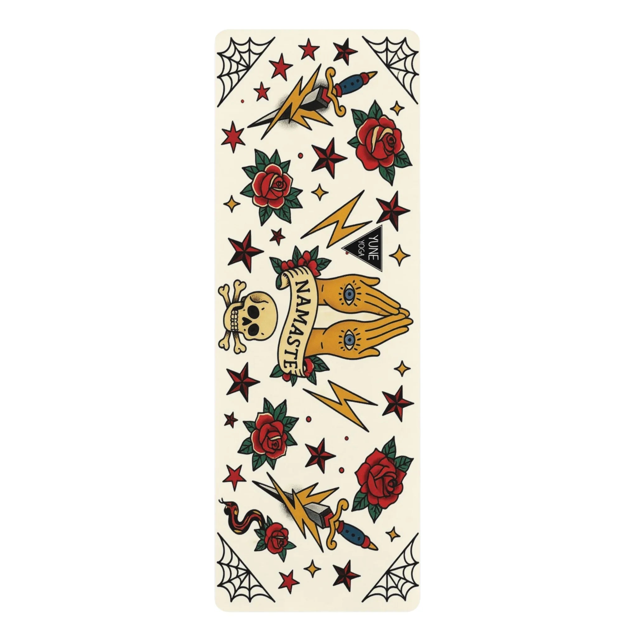 Collection of temporary tattoos with various designs on a white background