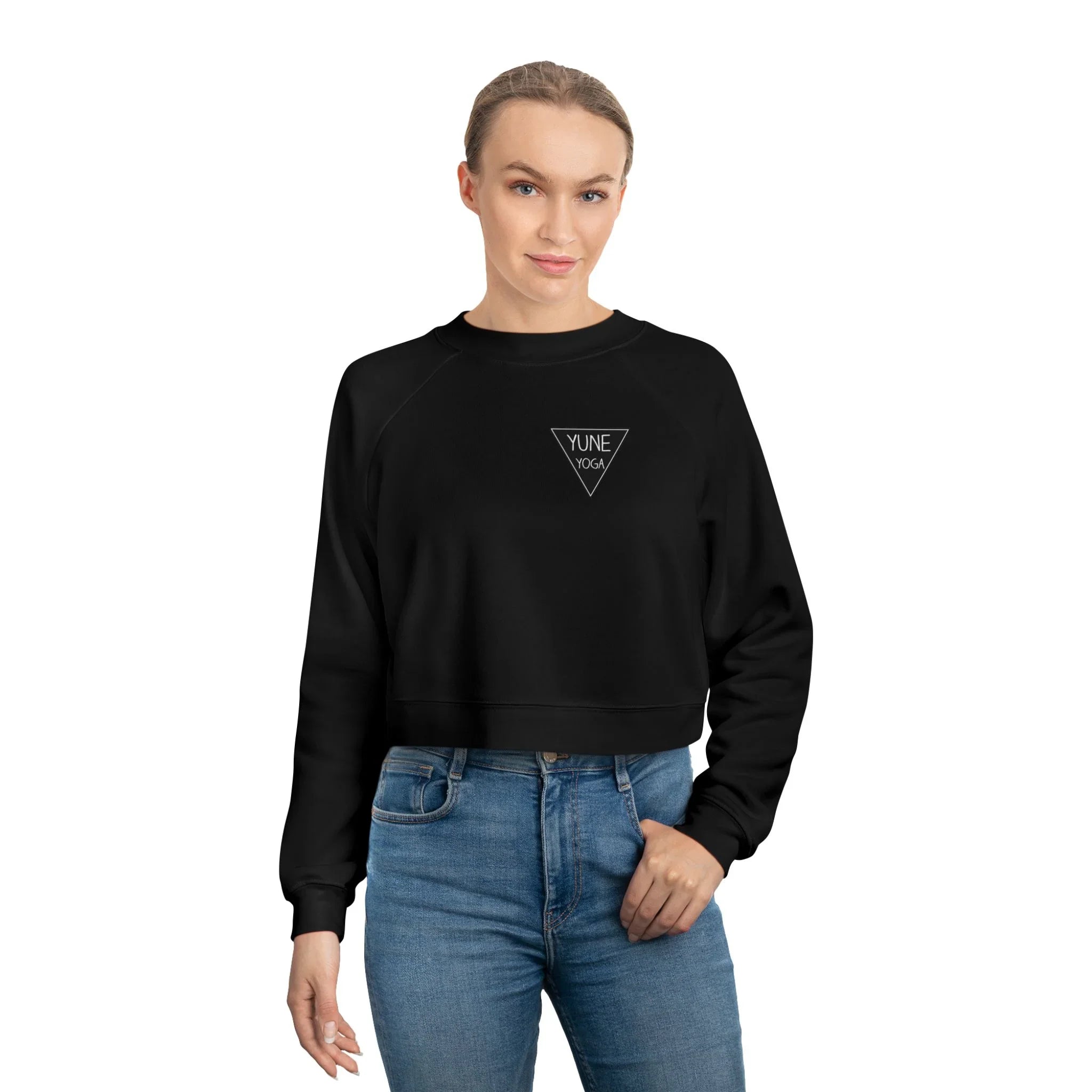 Cropped Fleece Pullover - Yune Yoga Logo Design