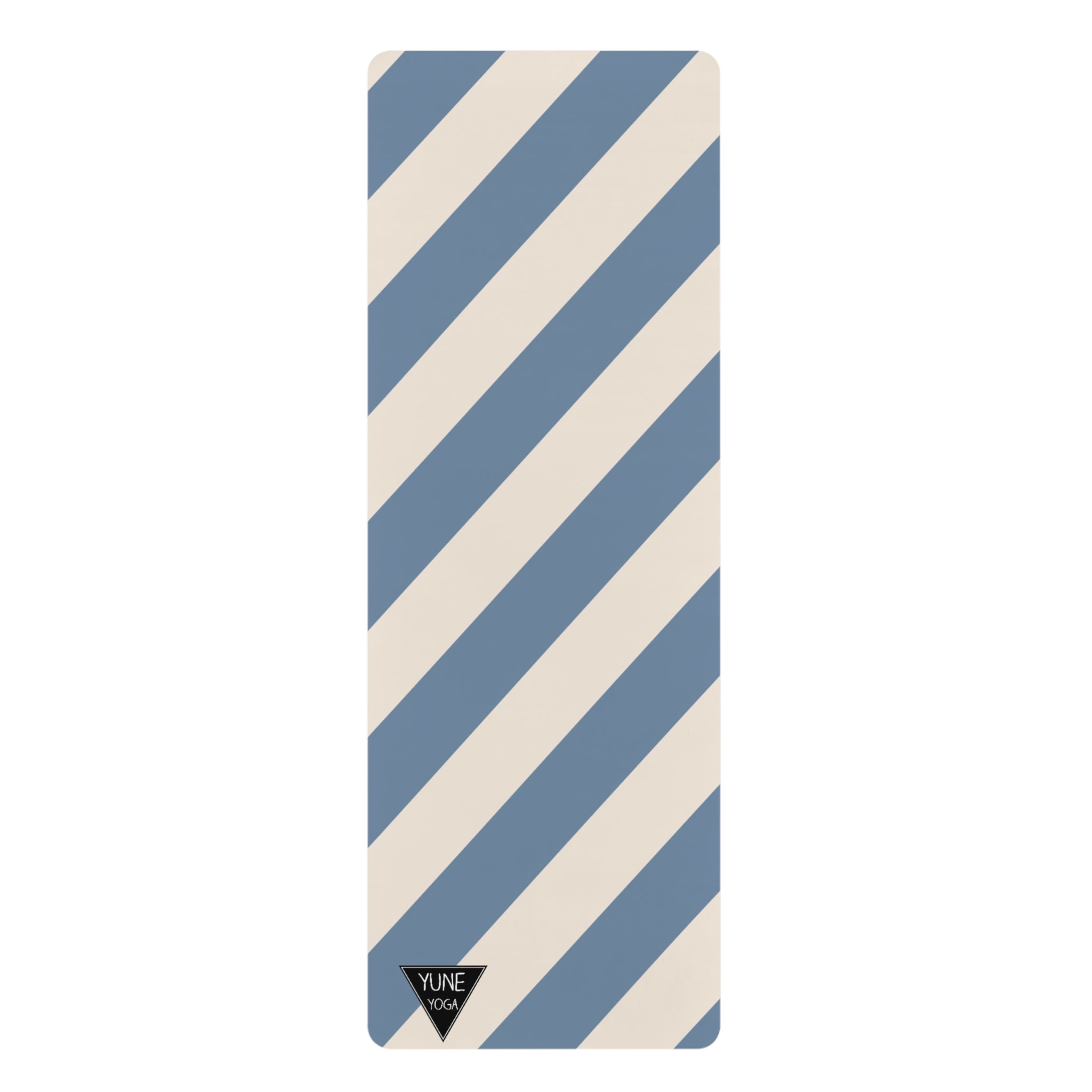 Stripe Pattern Blue Natural Rubber Yoga Mat
