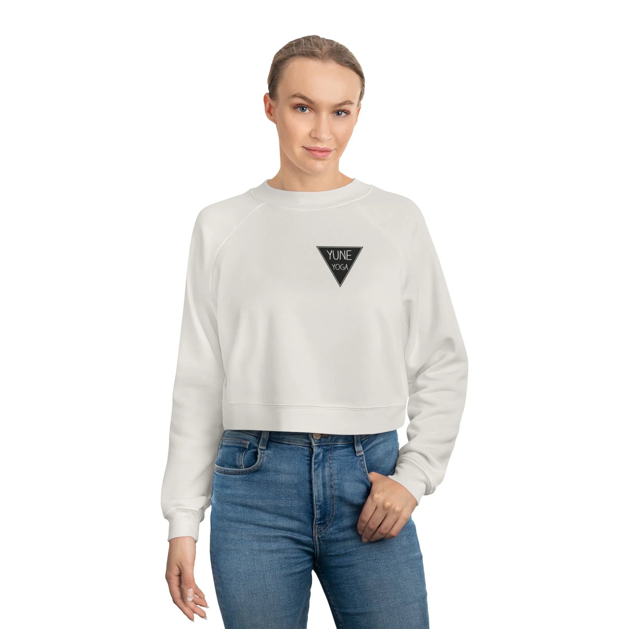 Cropped Fleece Pullover - Yune Yoga Logo Design