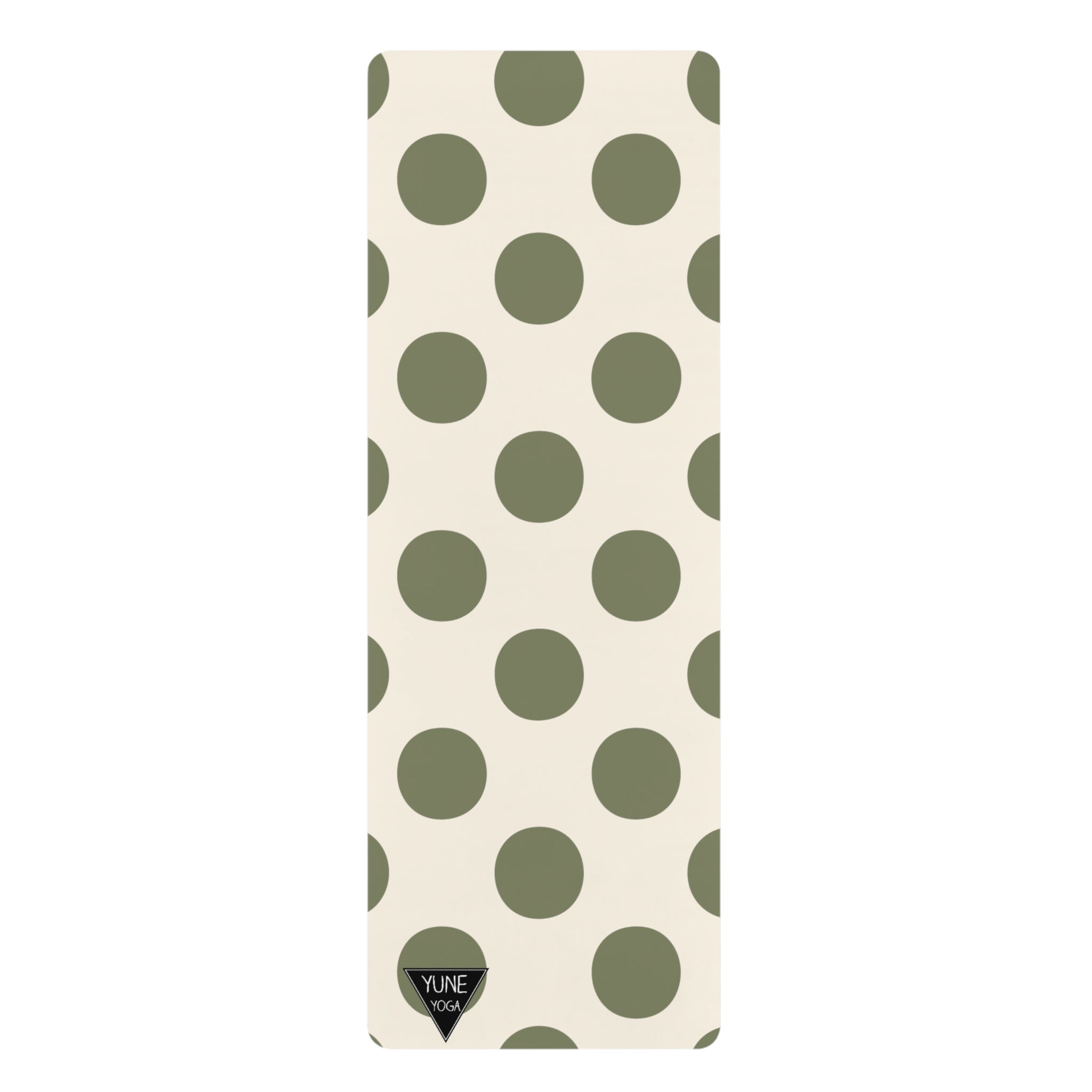 Polka Dot Pattern Green Natural Rubber Yoga Mat