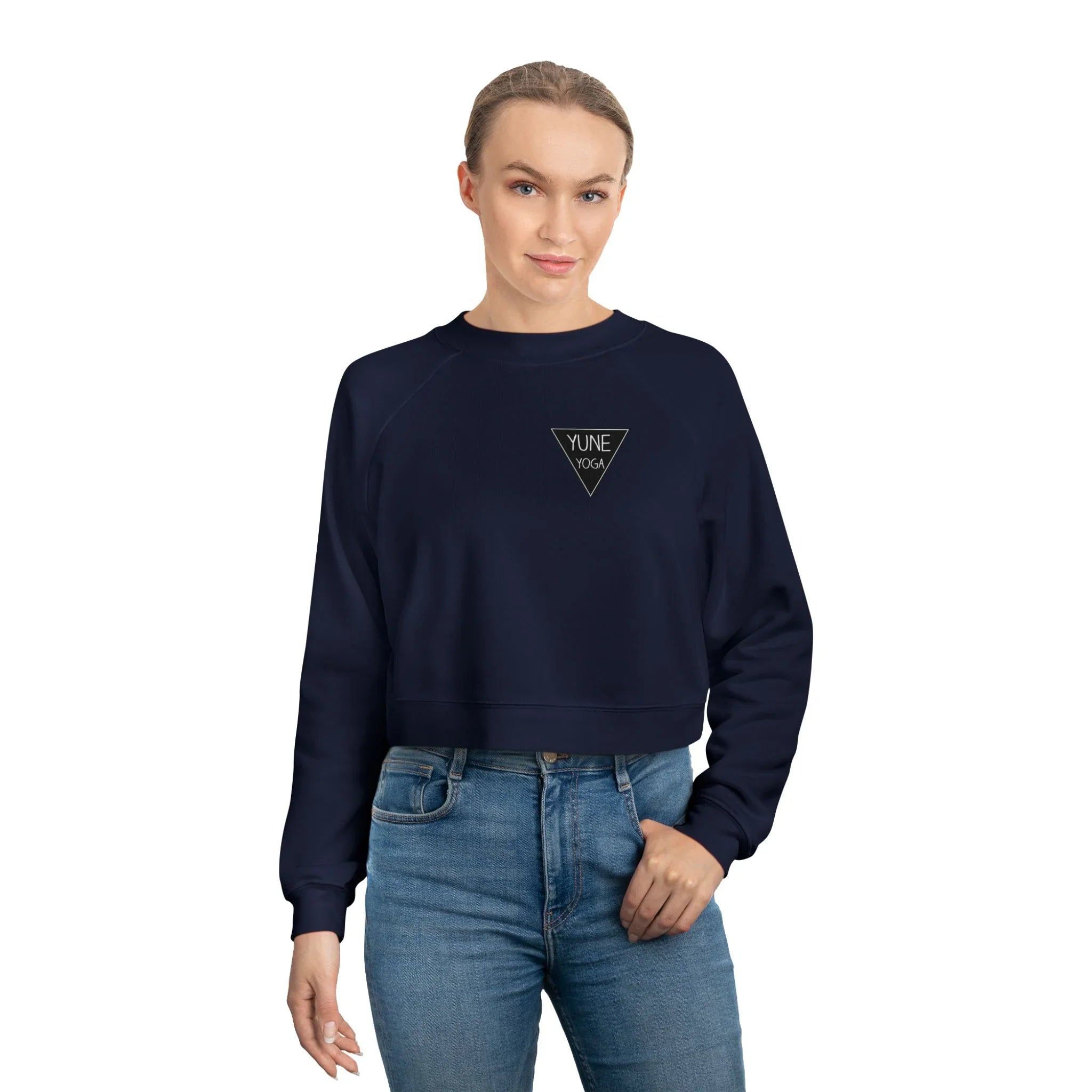 Cropped Fleece Pullover - Yune Yoga Logo Design