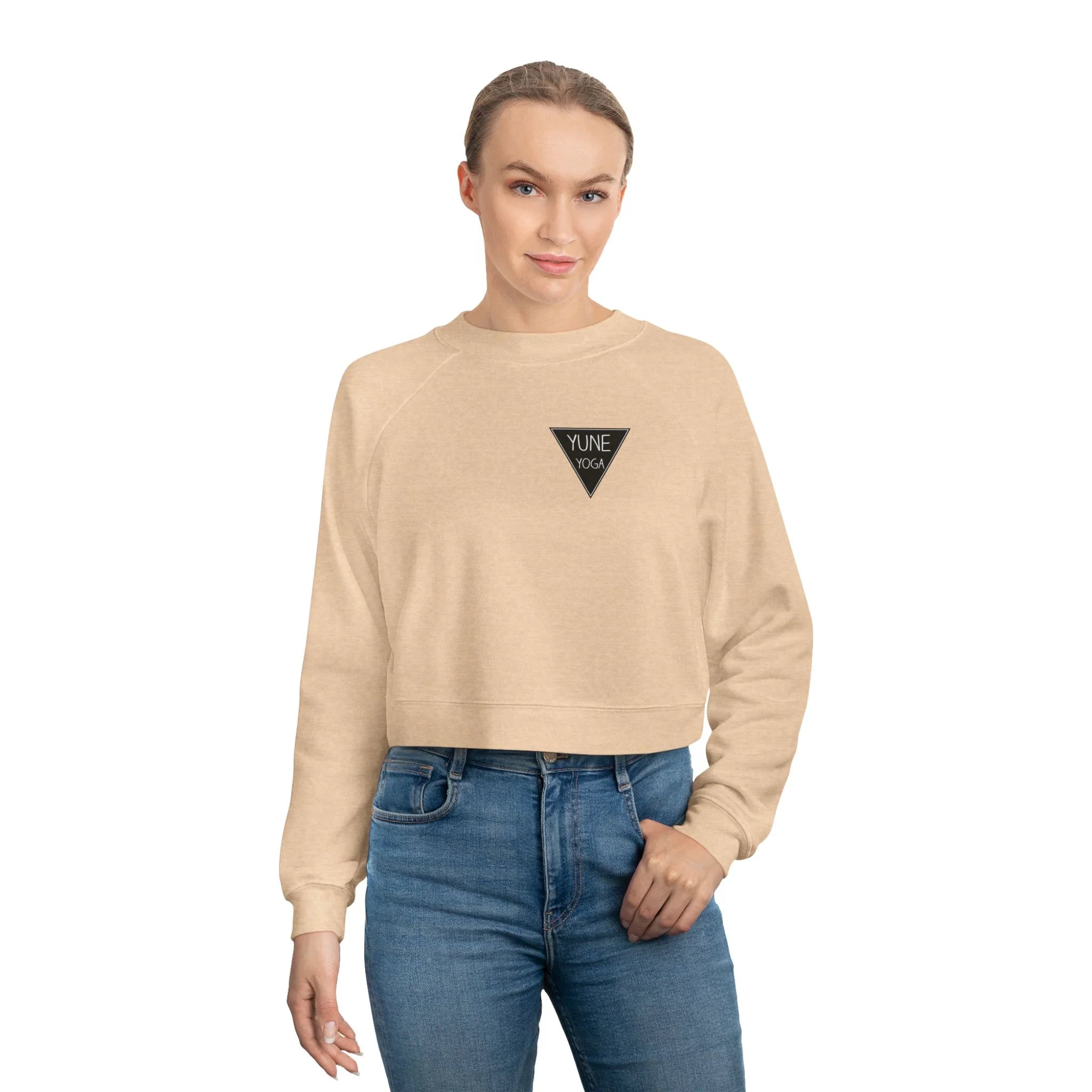 Cropped Fleece Pullover - Yune Yoga Logo Design
