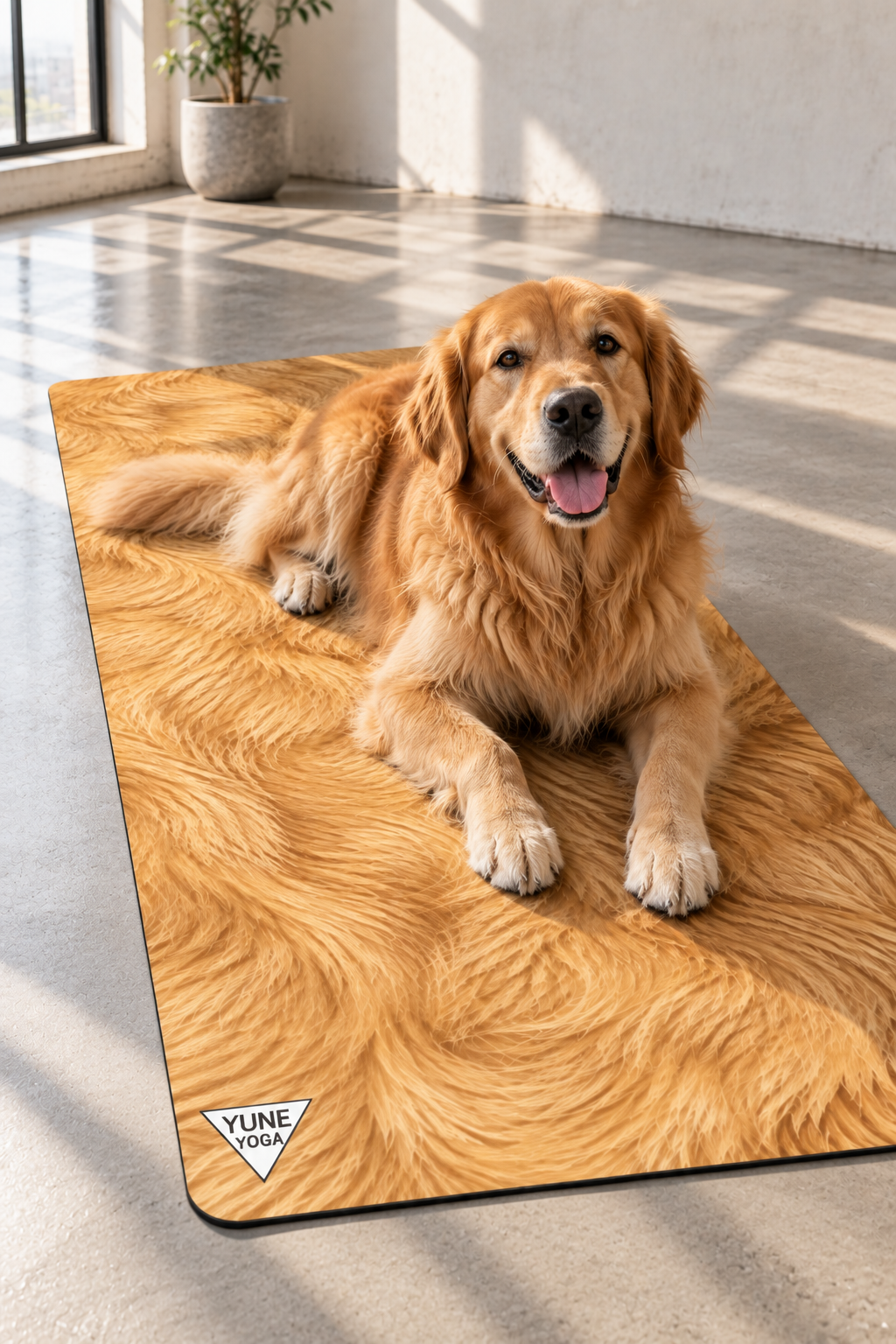 Golden Retriever Color Yoga Mat — Non-Slip Rubber Exercise Mat Dog Yoga