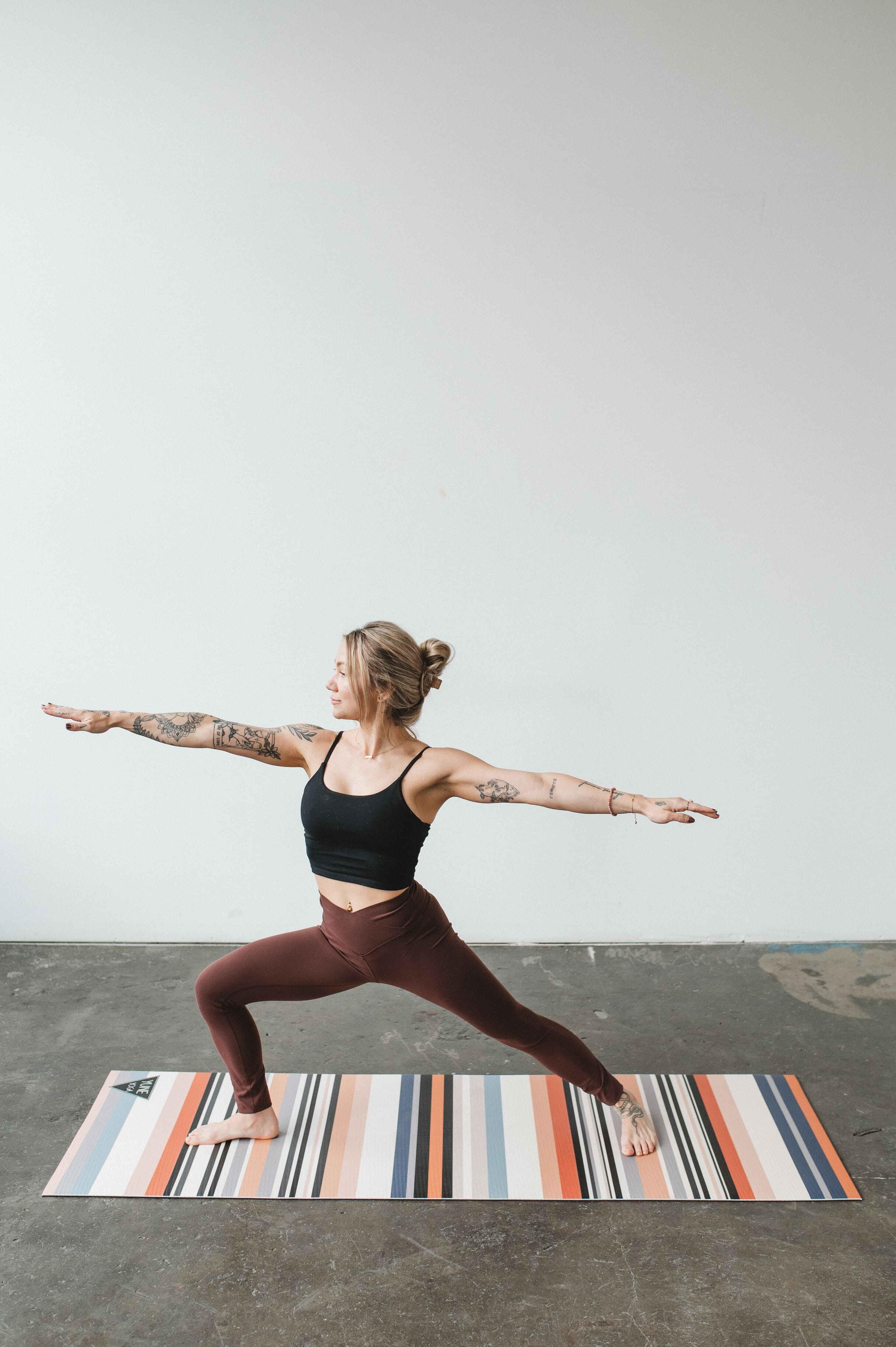 Yoga Mat | 6mm Thick | Multi Color Striped | Non-Slip | Eco Friendly | Yune Yoga | Eagles Rest - Yune Yoga