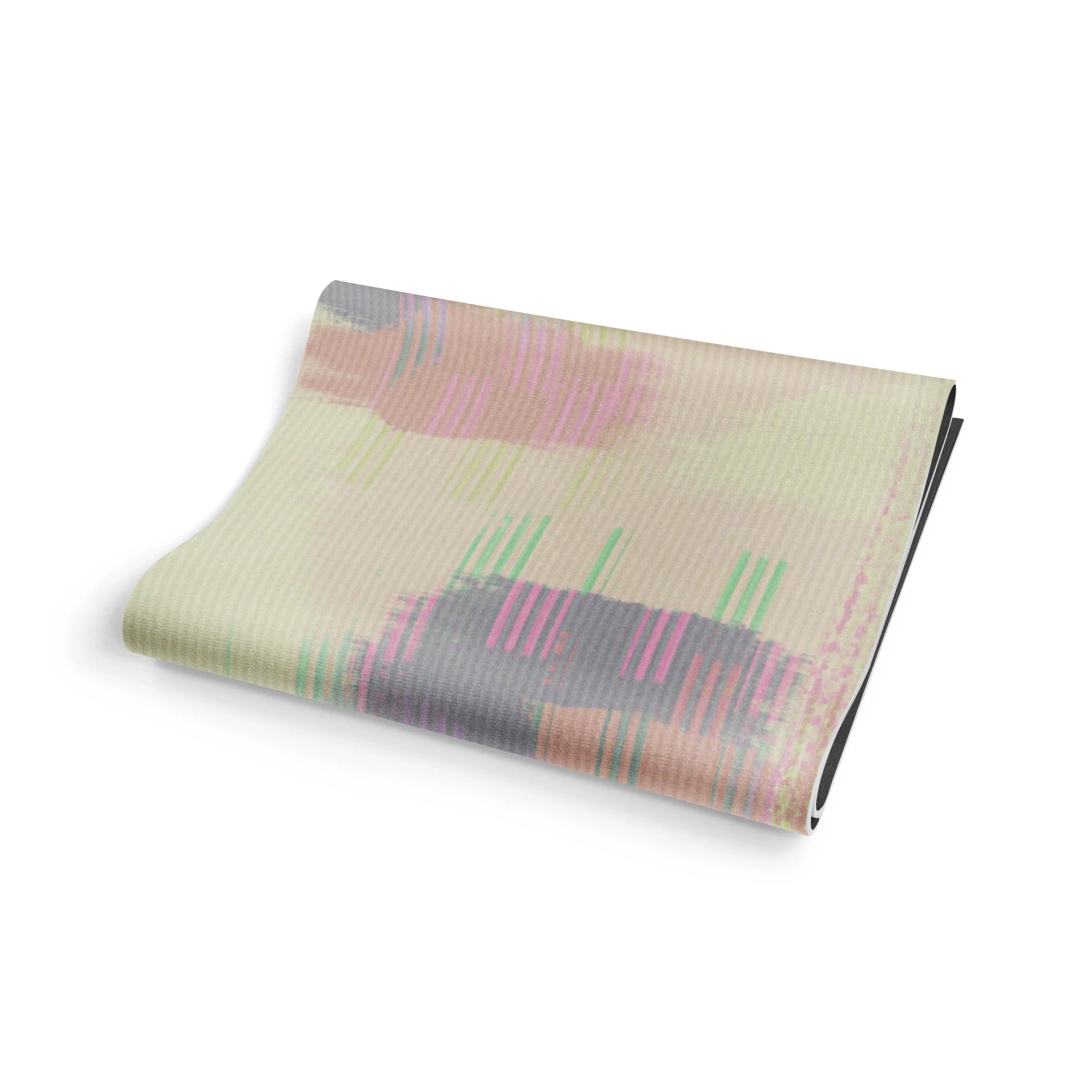 Folded fabric with a plaid pattern on a white background