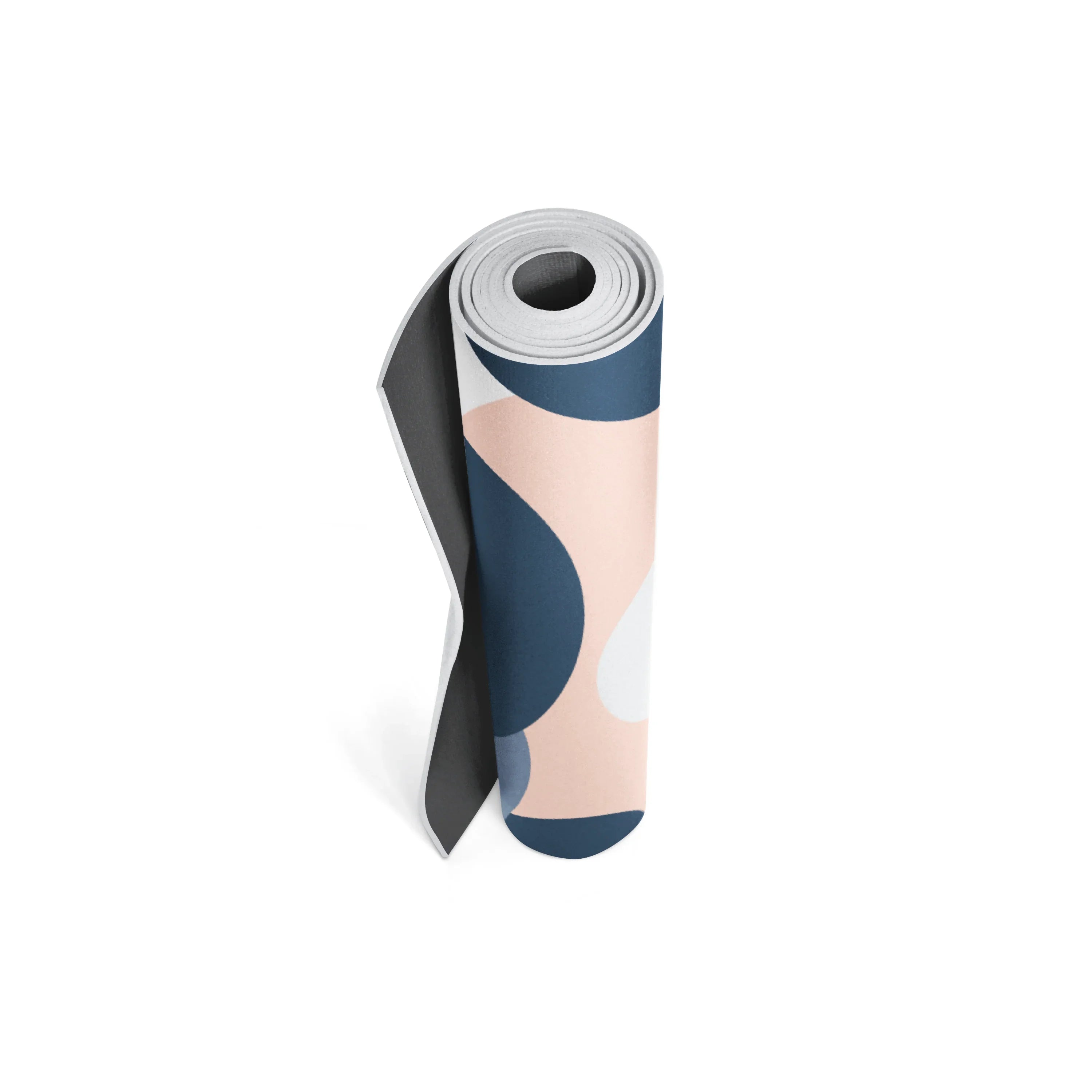 Yoga mat with a camouflage pattern on a white background