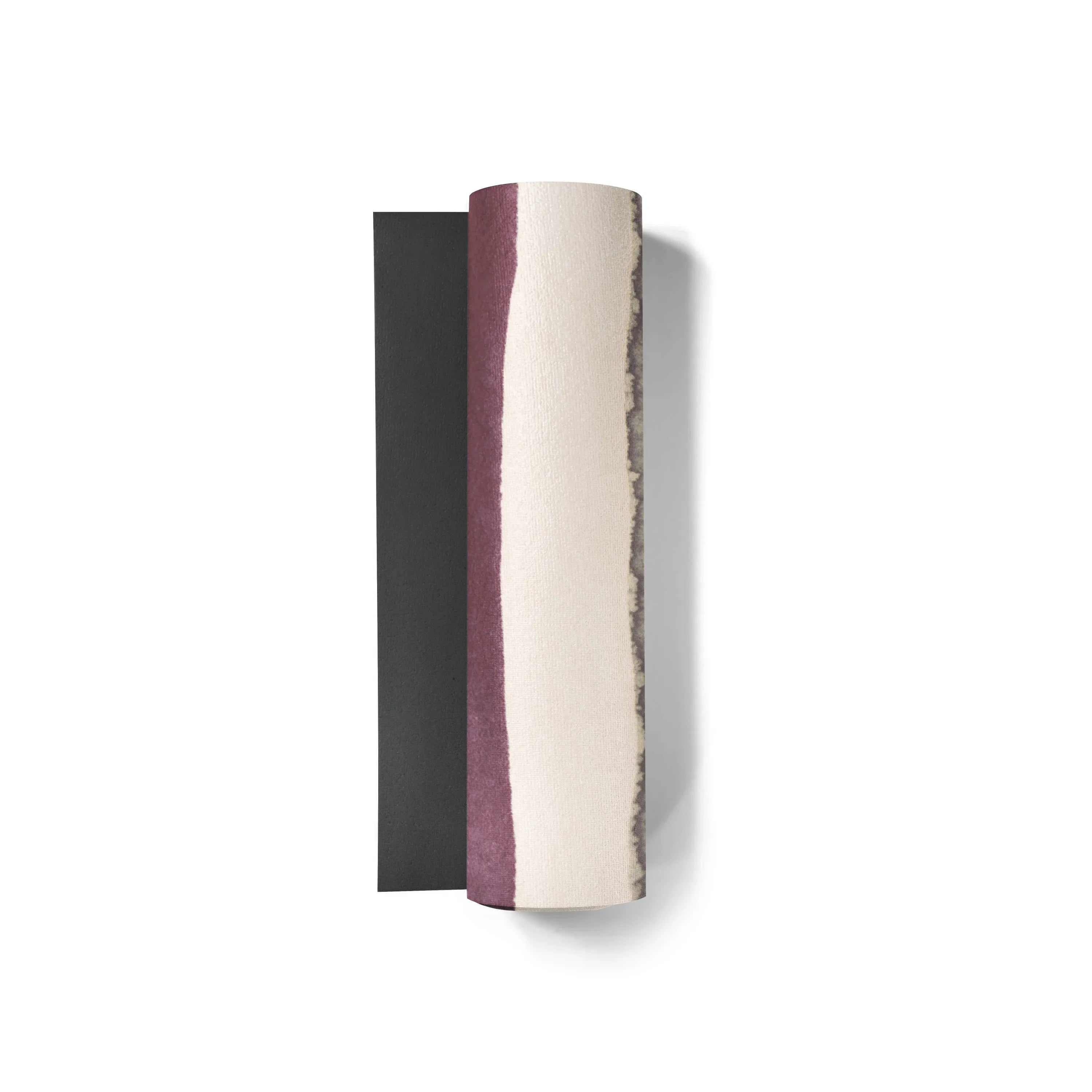 Three cylindrical objects with different color patterns on a white background