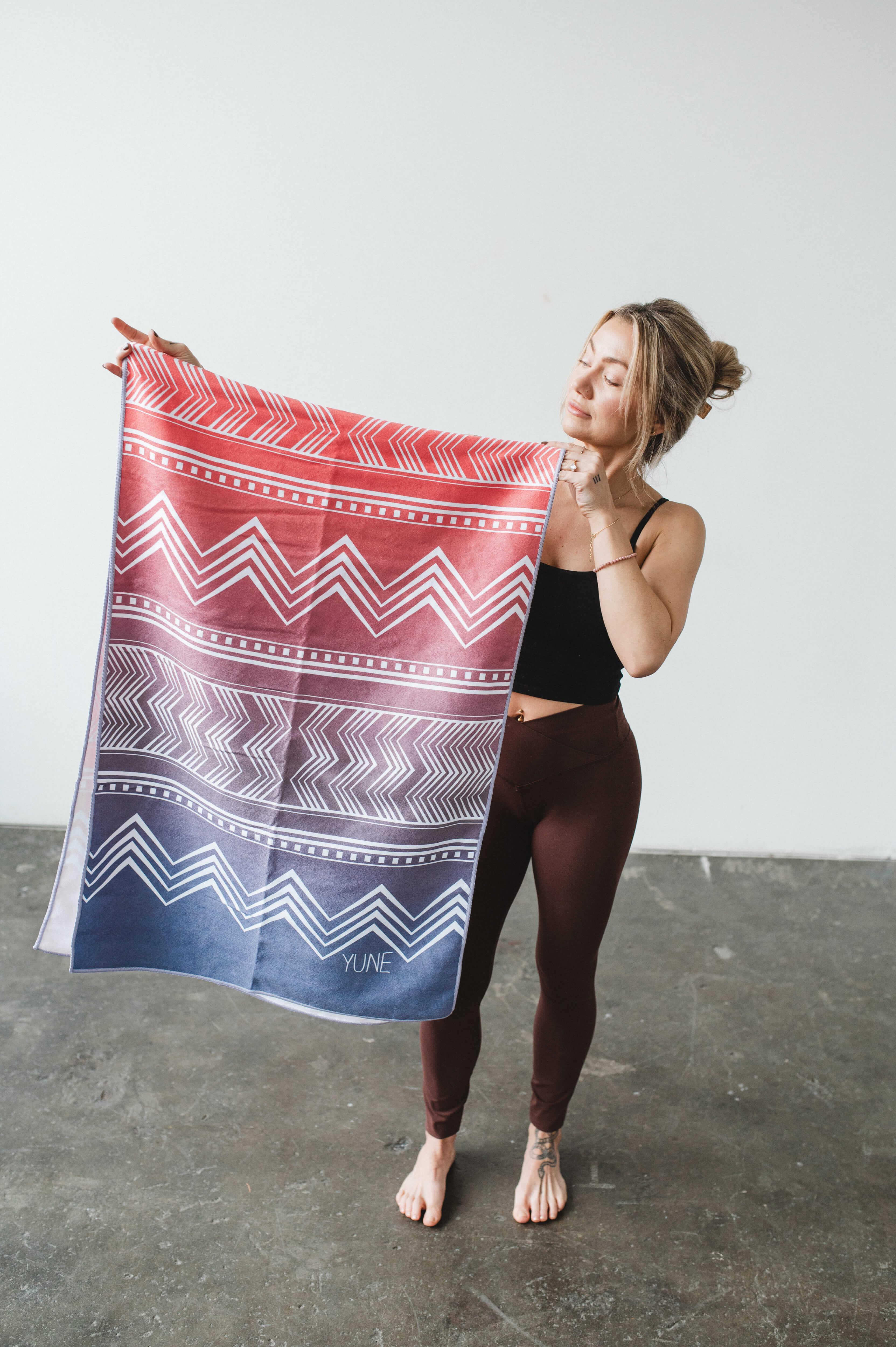 Yoga Towel | Non Slip Silicon Nubs | Absorbent Microfiber | Pink | Yune Yoga | The Cassady - Yune Yoga