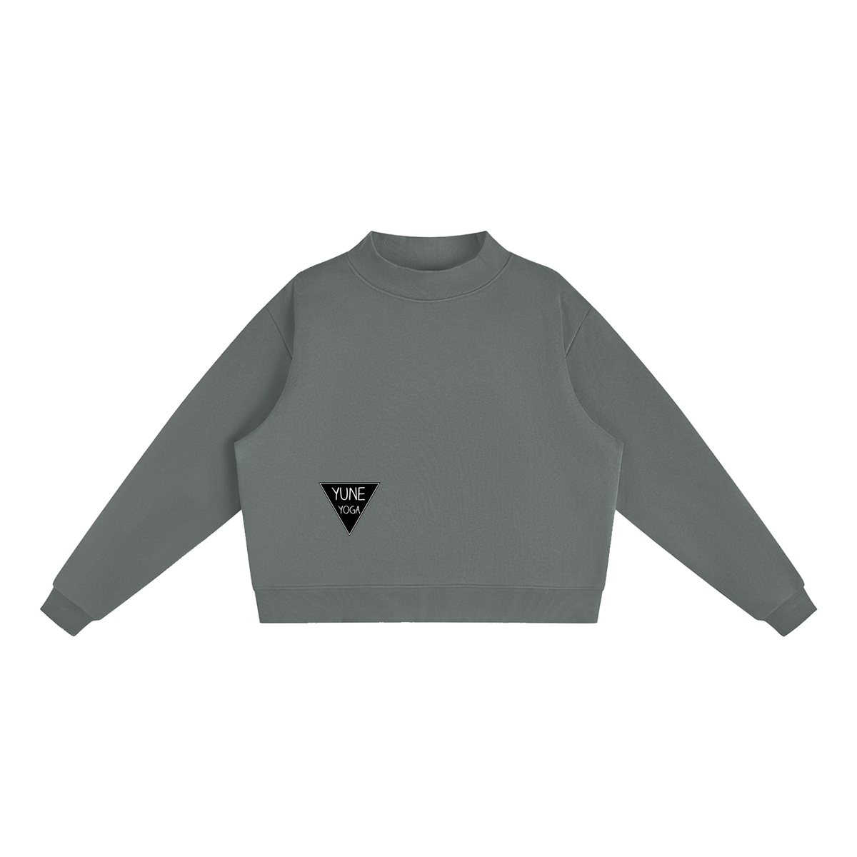 Essential Fleece Mock-Neck Crew Sweatshirt