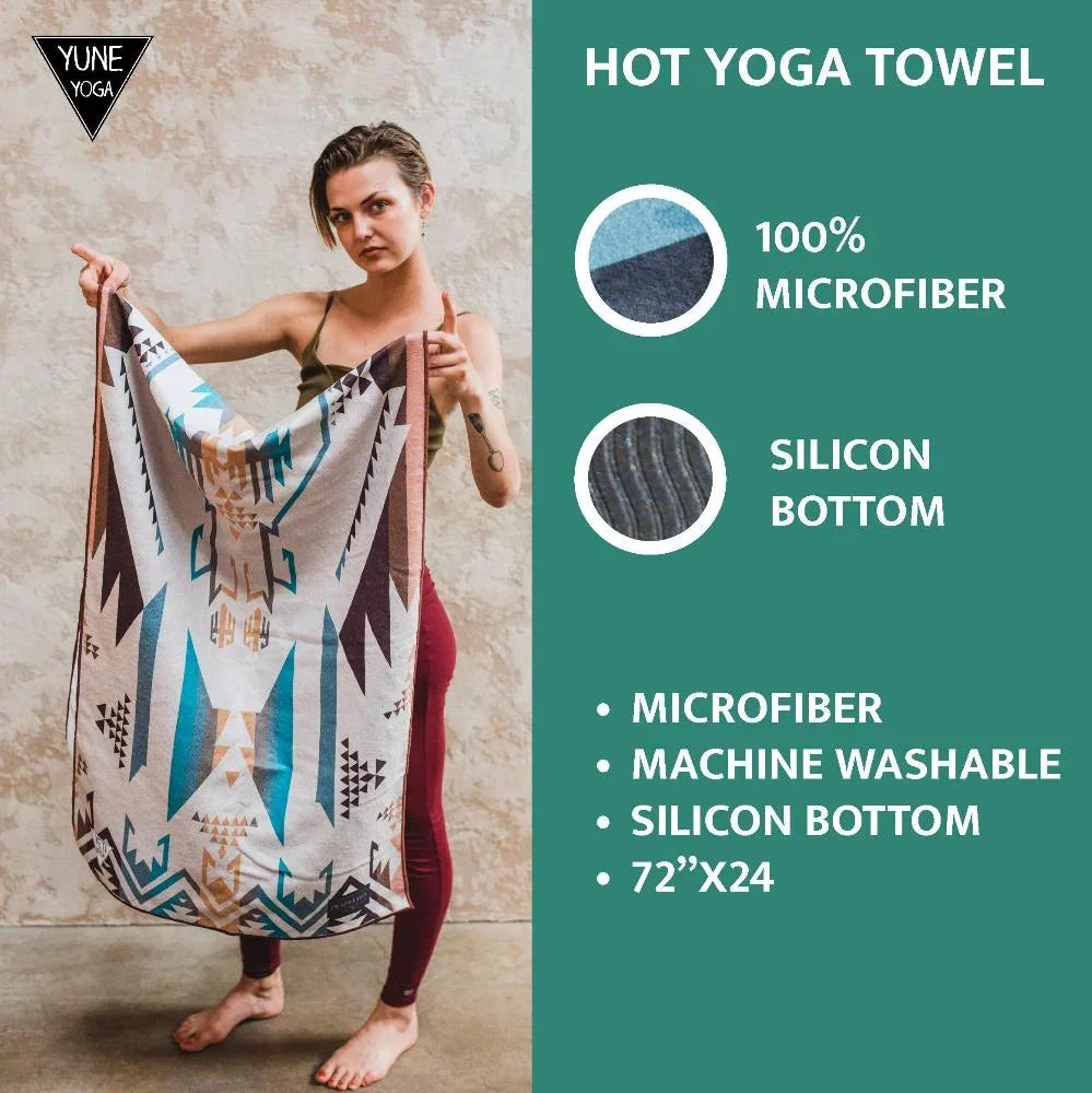 Yoga Towel | Non Slip Silicon Nubs | Absorbent Microfiber | Blue | Yune Yoga | The Diamond - Yune Yoga