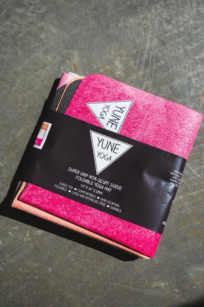 Foldable Travel Yoga Mat | Yoga Mat | Pink | 2mm | Yune Yoga | Apollo - Yune Yoga