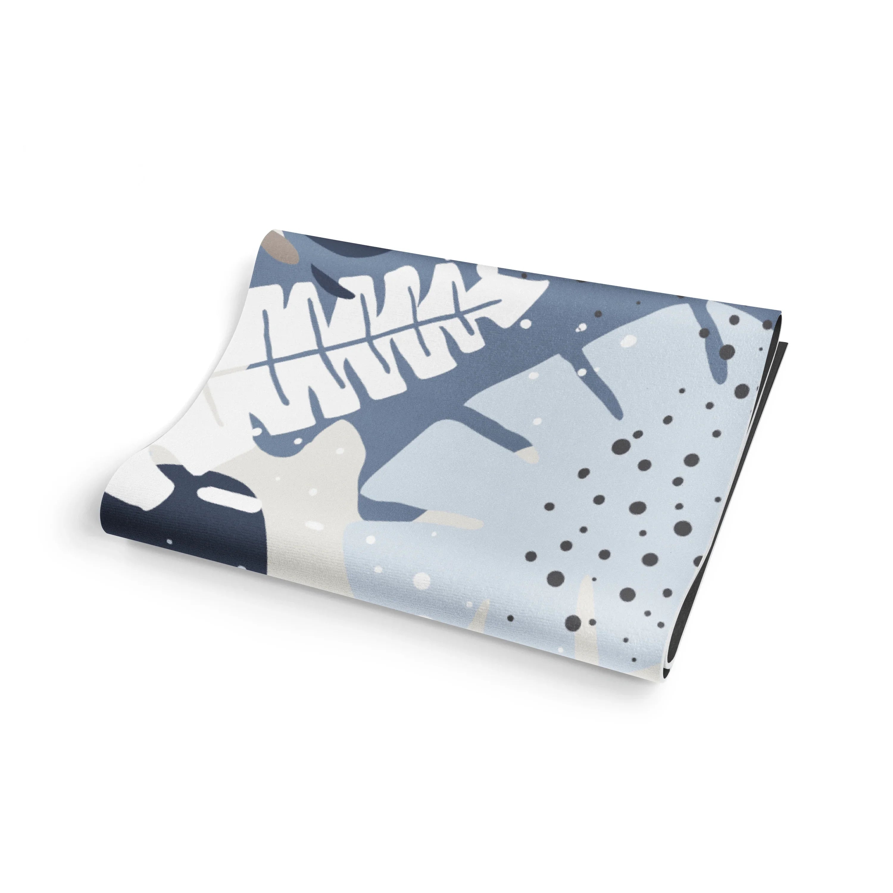 Folded fabric with abstract pattern on a white background