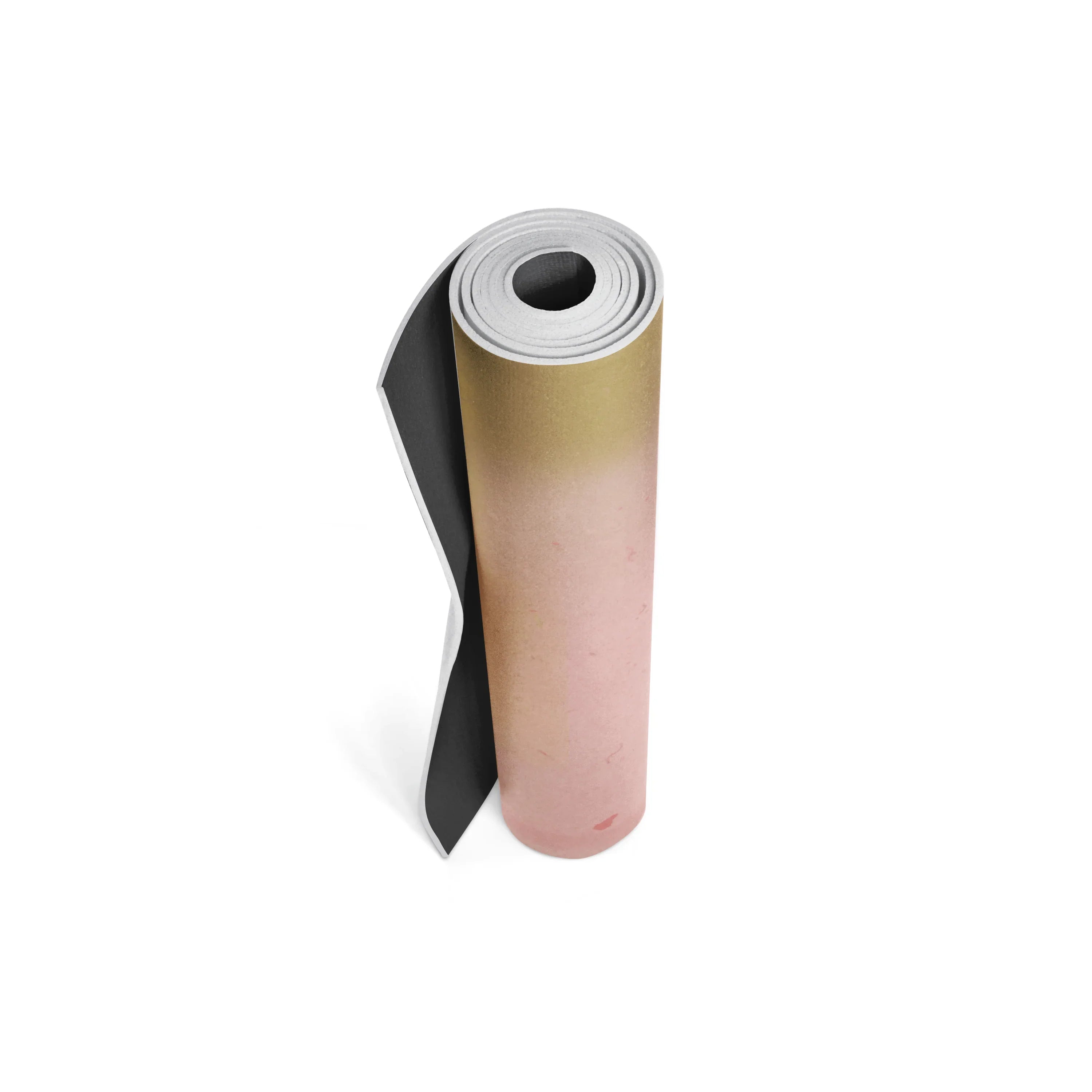 Gradient roll of paper transitioning from black to pink on a white background