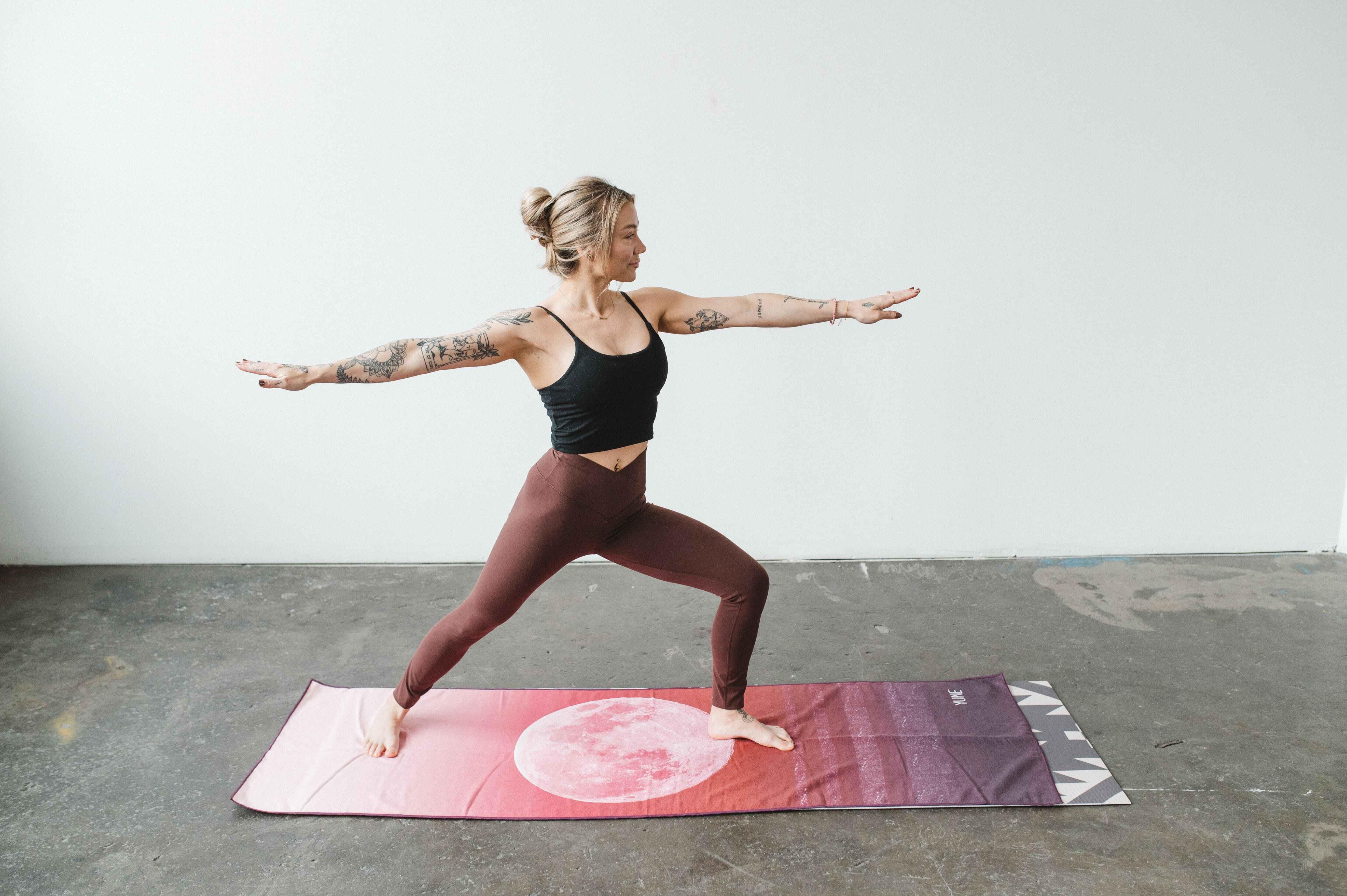 Yoga Towel | Non Slip Silicon Nubs | Absorbent Microfiber | Red | Yune Yoga | The Caliban - Yune Yoga
