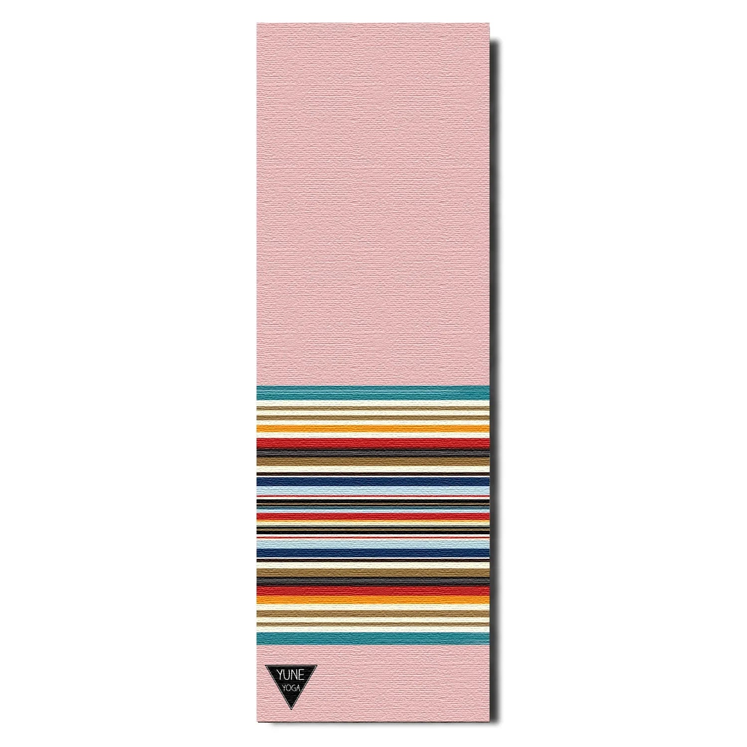 Yoga Mat | 6mm Thick | Pink Striped | Non-Slip | Eco Friendly | Yune Yoga | Red Tail - Yune Yoga