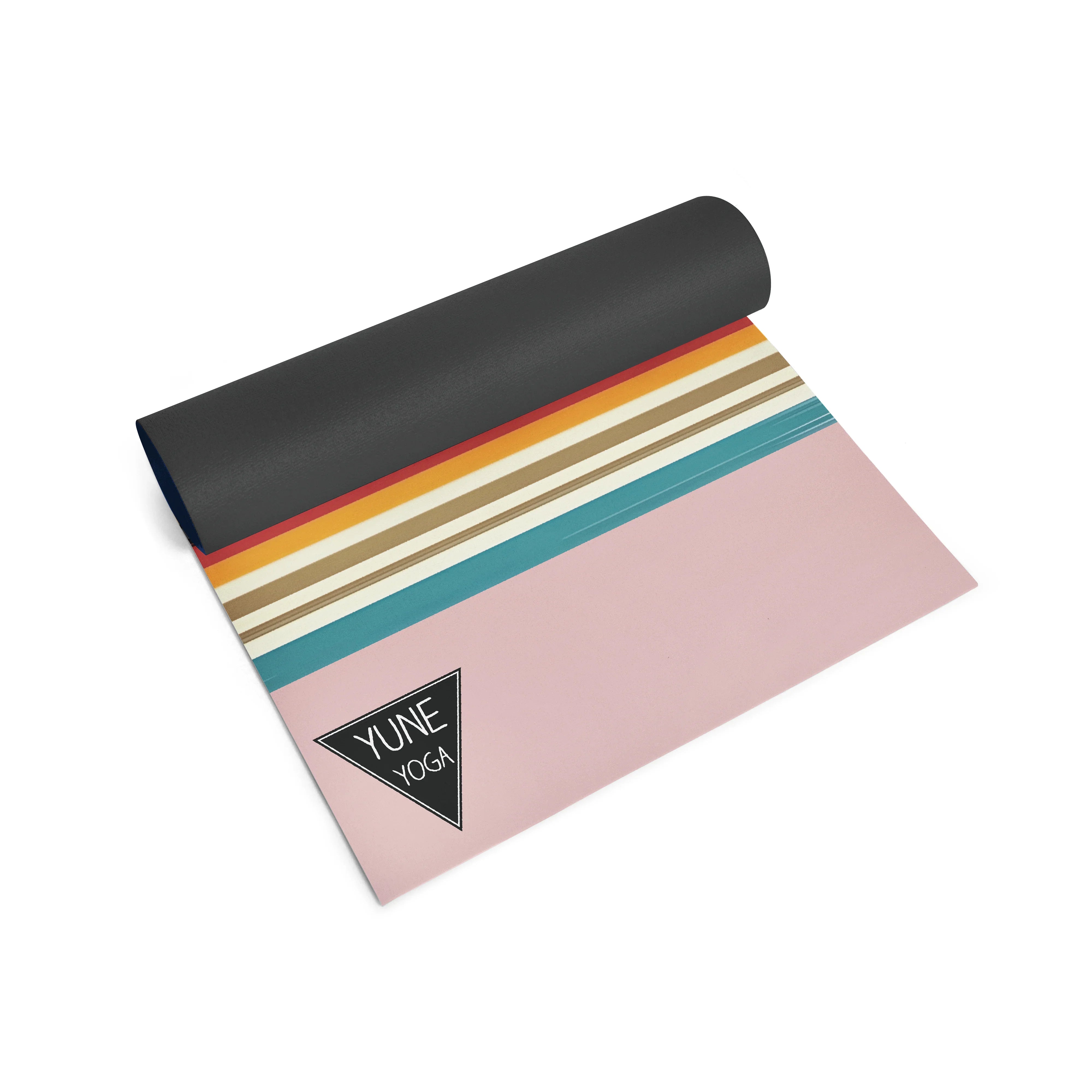 Yoga Mat | 6mm Thick | Pink Striped | Non-Slip | Eco Friendly | Yune Yoga | Red Tail - Yune Yoga