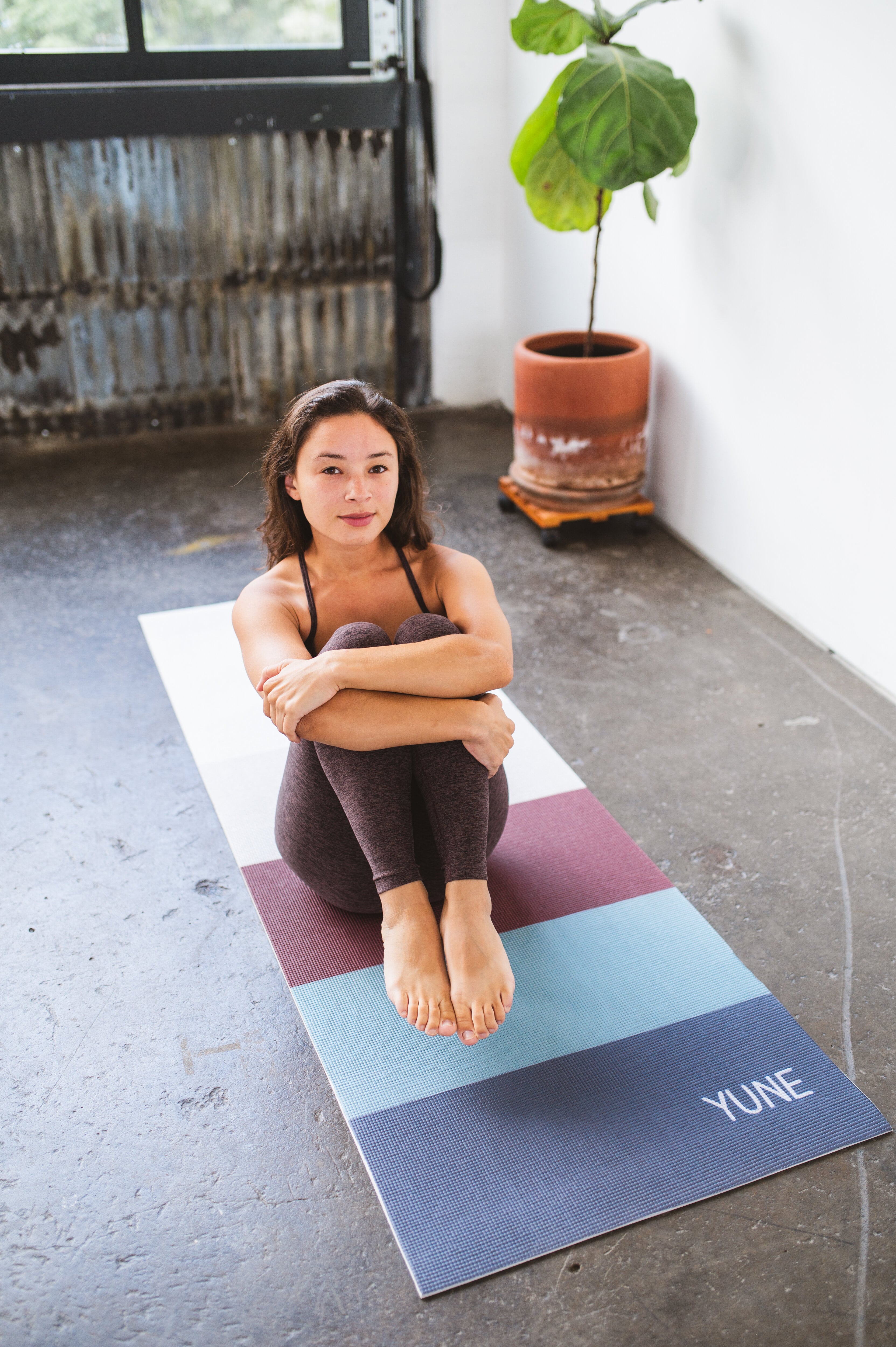 thick striped yoga mat