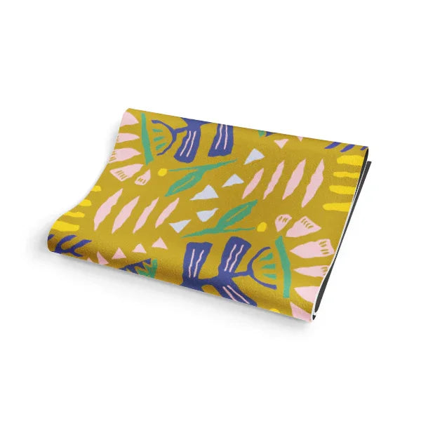 Yoga Mat | 6mm Thick | Tan | Non-Slip | Eco Friendly | Yune Yoga | Leah Duncan Hamsa - Yune Yoga