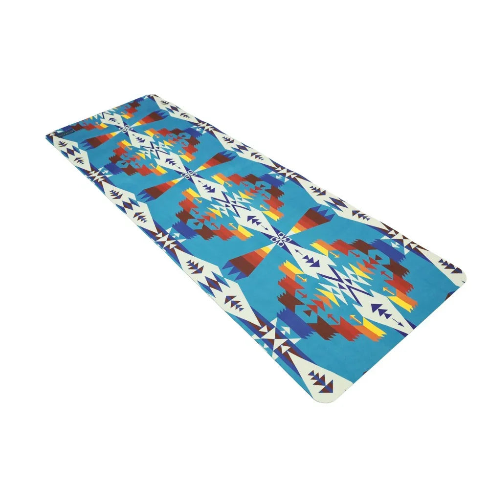 Foldable Suede Yoga Mat Pendleton Tucson Turquoise Travel Mat Yune