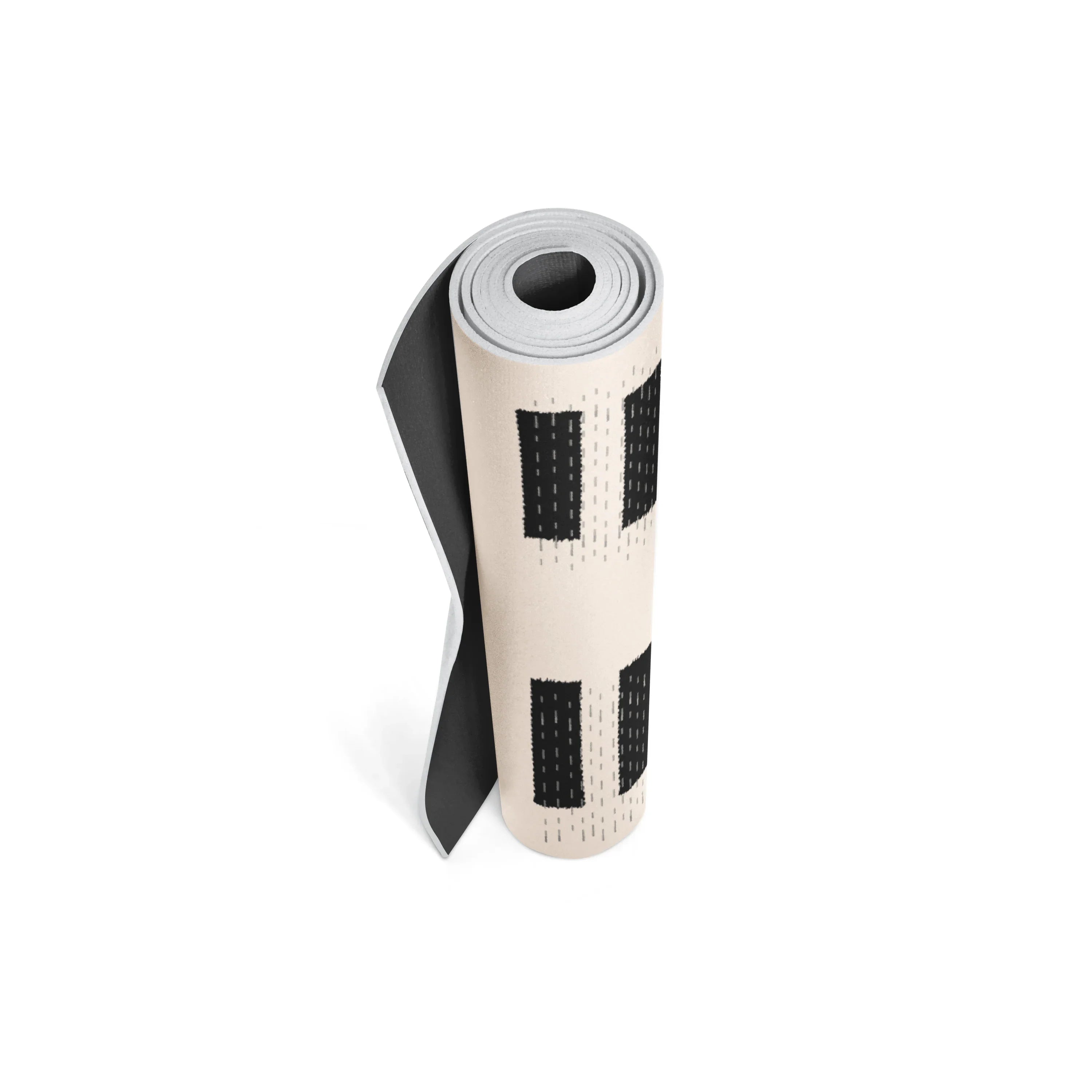 Roll of black and white tape on a white background