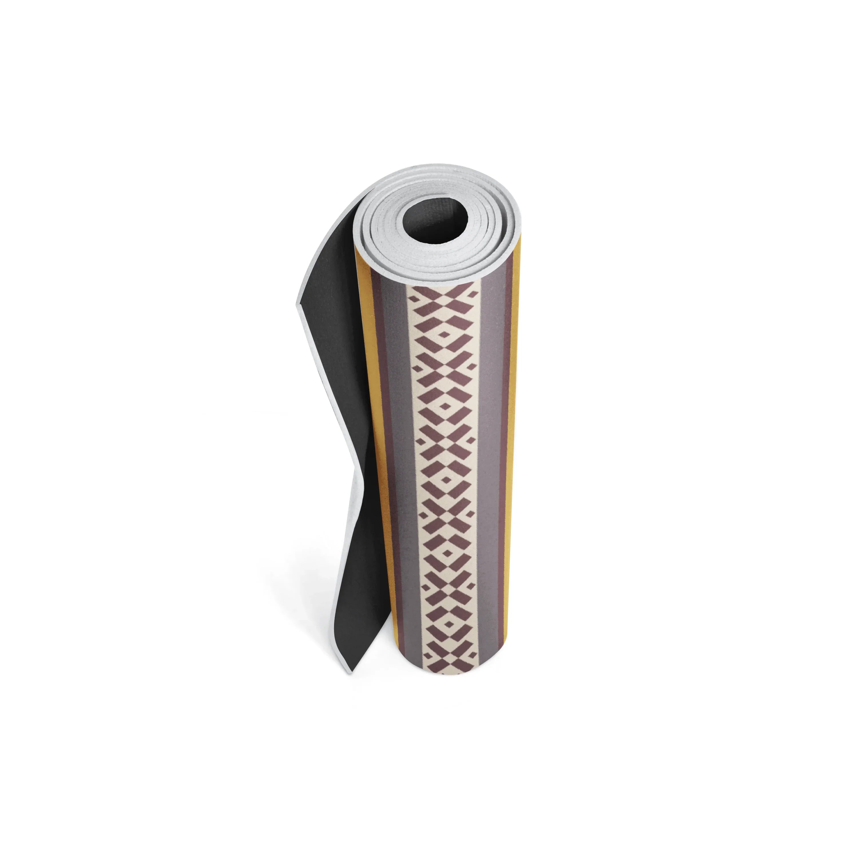 Roll of vinyl wrap with geometric pattern on a white background