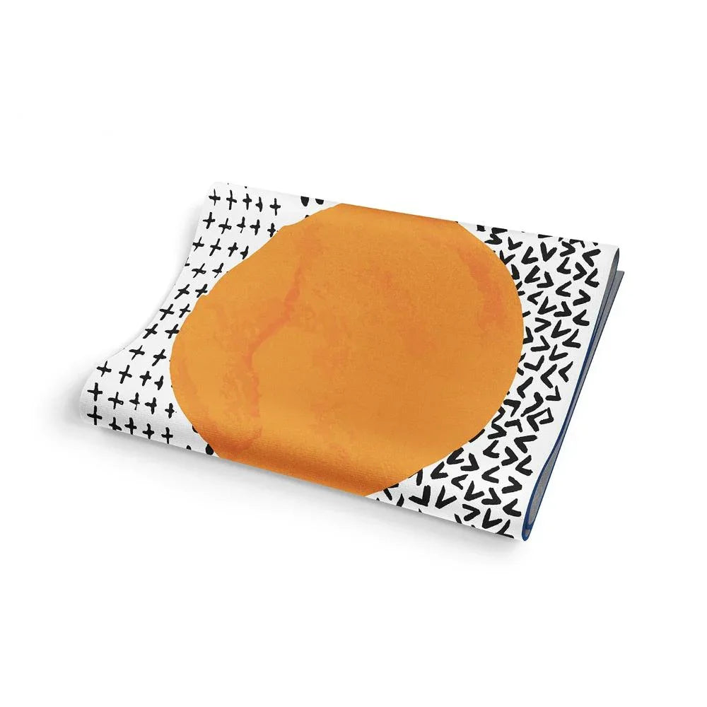 Yoga Mat | 6mm Lightweight | Black White Orange | Non-Slip | Eco Friendly | Yune Yoga | Bowie - Yune Yoga