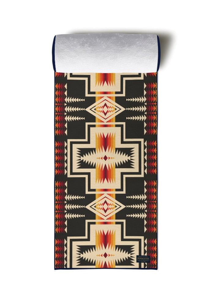 Pendleton x Yune Yoga Harding Black Yoga Towel