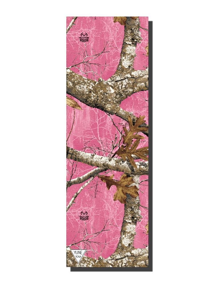 Yoga Mat | 6mm Thick | RealTree | Non-Slip | Eco Friendly | Yune Yoga | Edge Pink Pattern - Yune Yoga