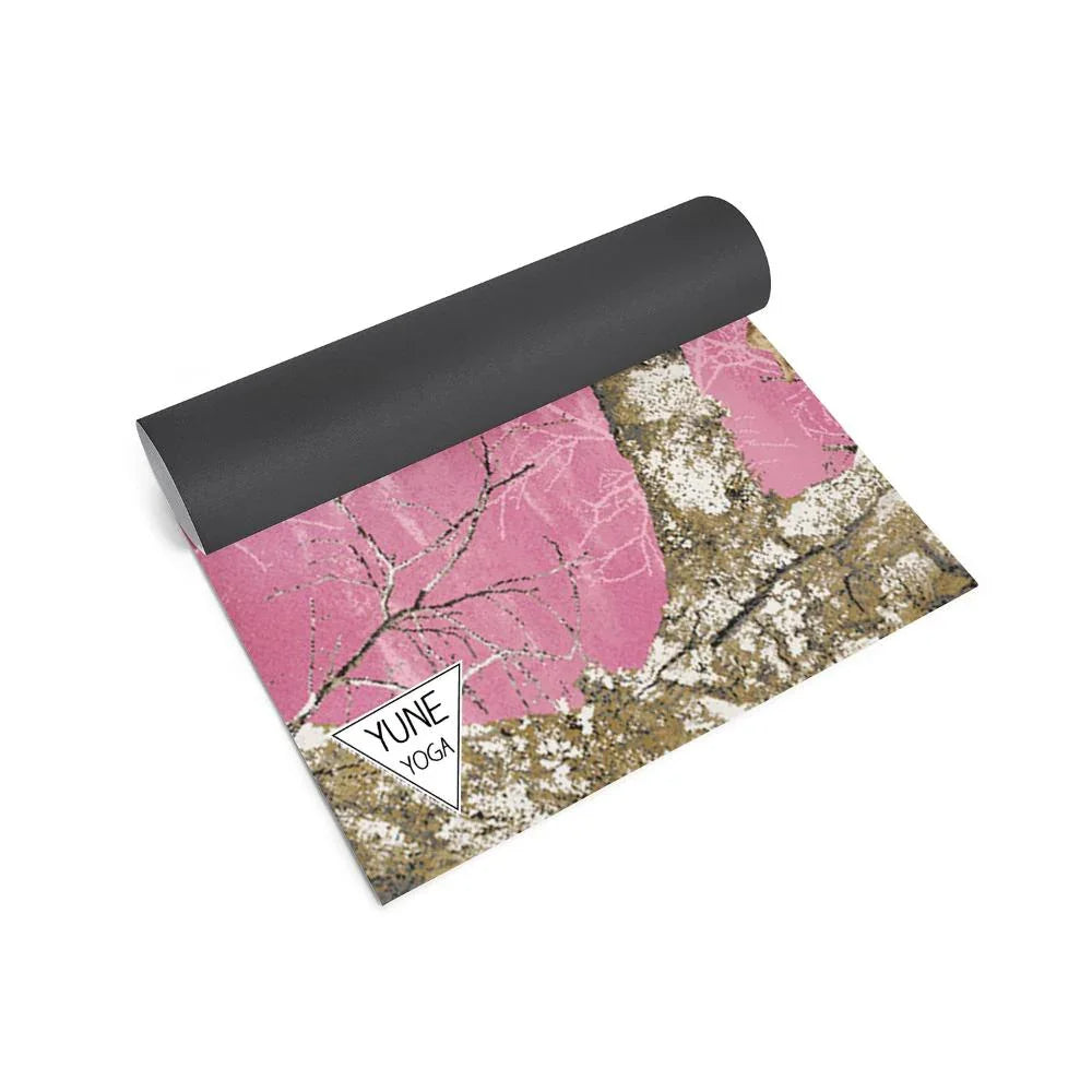 Yoga Mat | 6mm Thick | RealTree | Non-Slip | Eco Friendly | Yune Yoga | Edge Pink Pattern - Yune Yoga