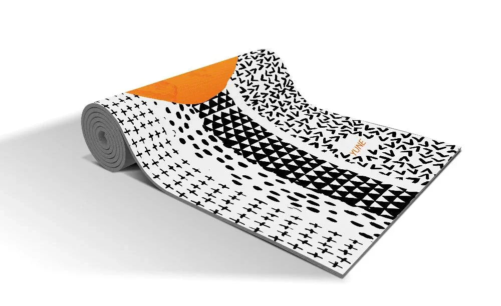 Yoga Mat | 6mm Thick | Black White | Non-Slip | Eco Friendly | Yune Yoga | Bowie - Yune Yoga