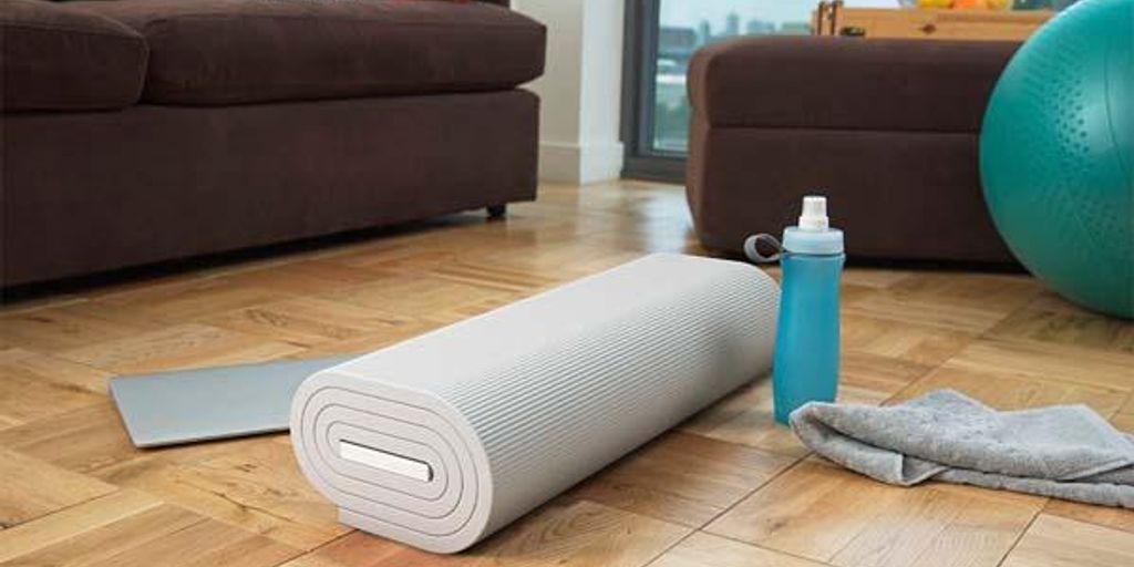 yoga mat in peaceful home setting