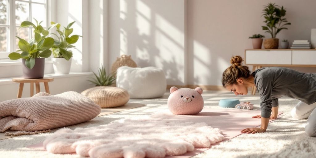 Person practicing yoga on a soft cloud yoga mat.