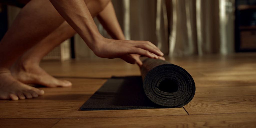 yoga mat materials in a serene studio