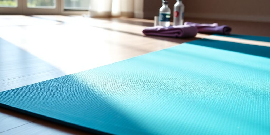 Lululemon 5mm yoga mat on a serene studio floor.