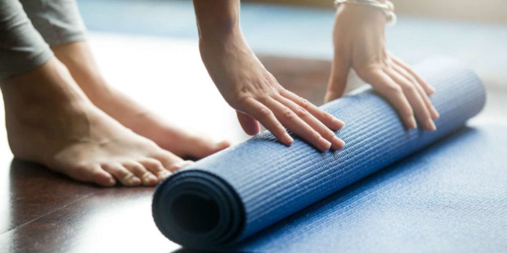 yoga mat in a serene studio