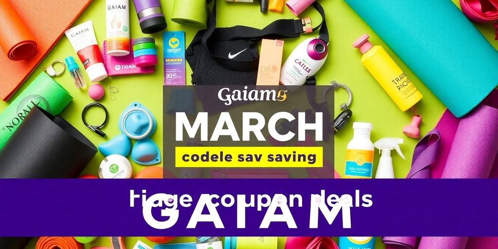 Colorful yoga mats and wellness products for Gaiam deals.