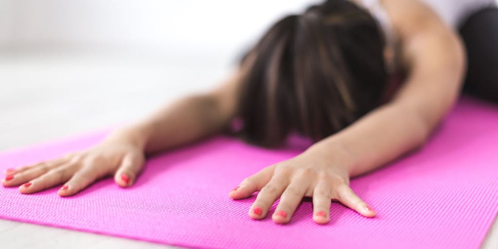 rubber yoga mat in a serene studio