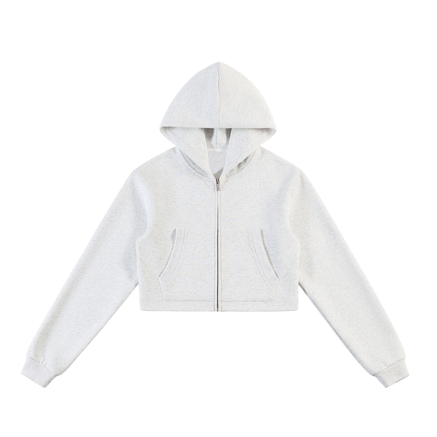 Essential Cropped Zip-Up Hoodie