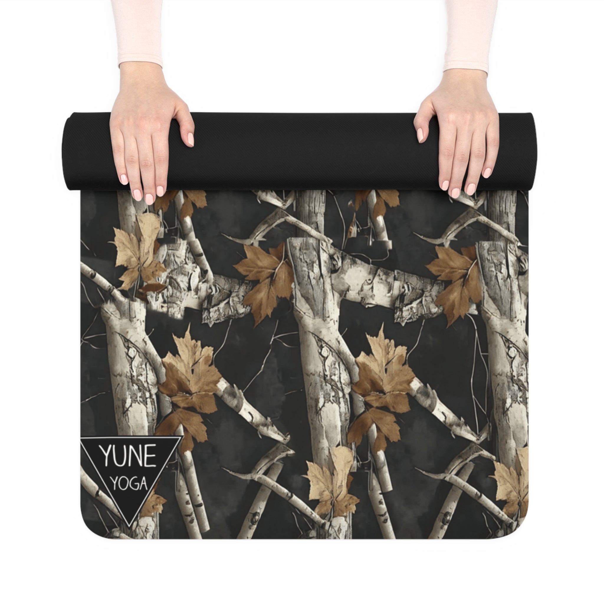 Yoga Mat - Non Slip Rubber Material Grey Camo