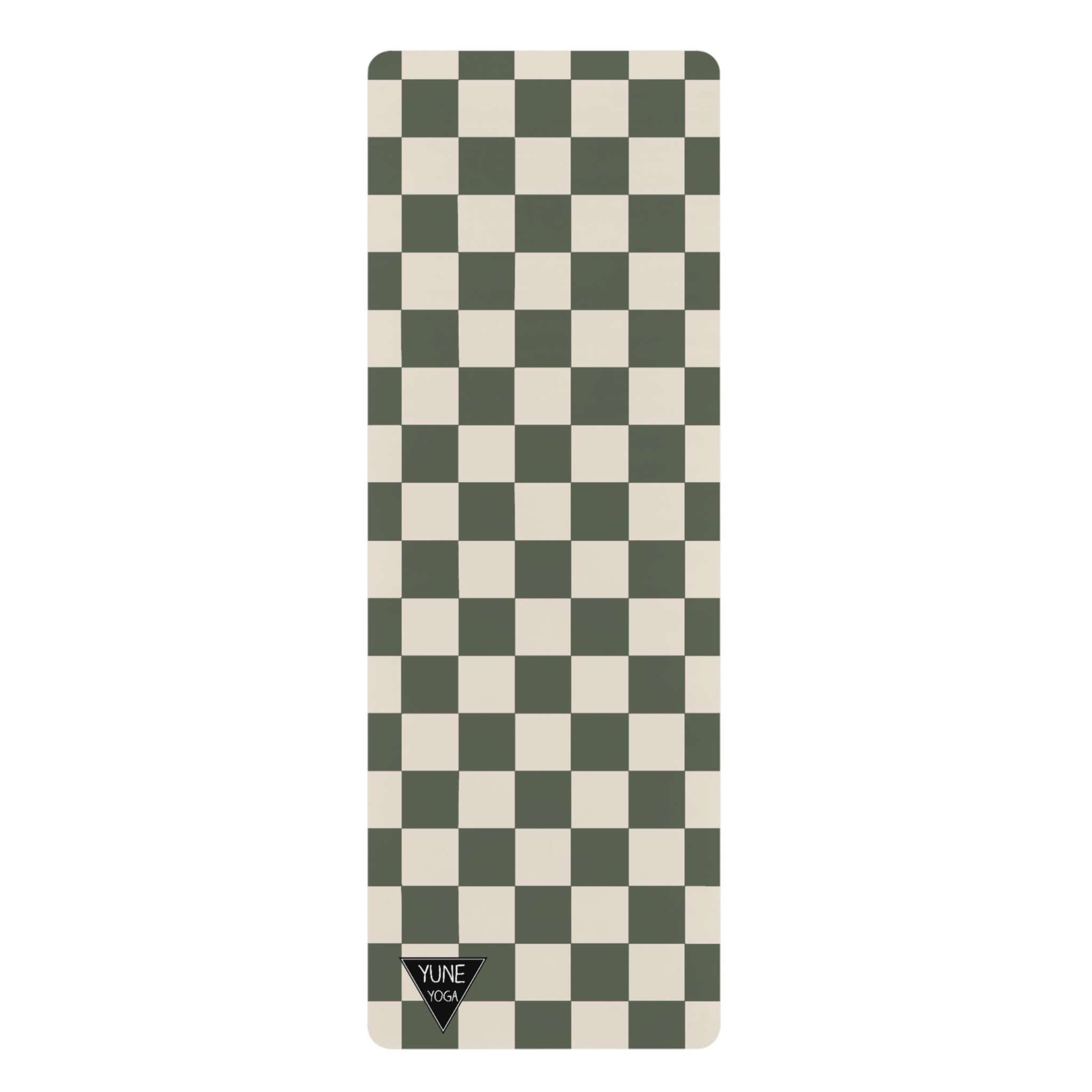 Checker Pattern Green Natural Rubber Yoga Mat