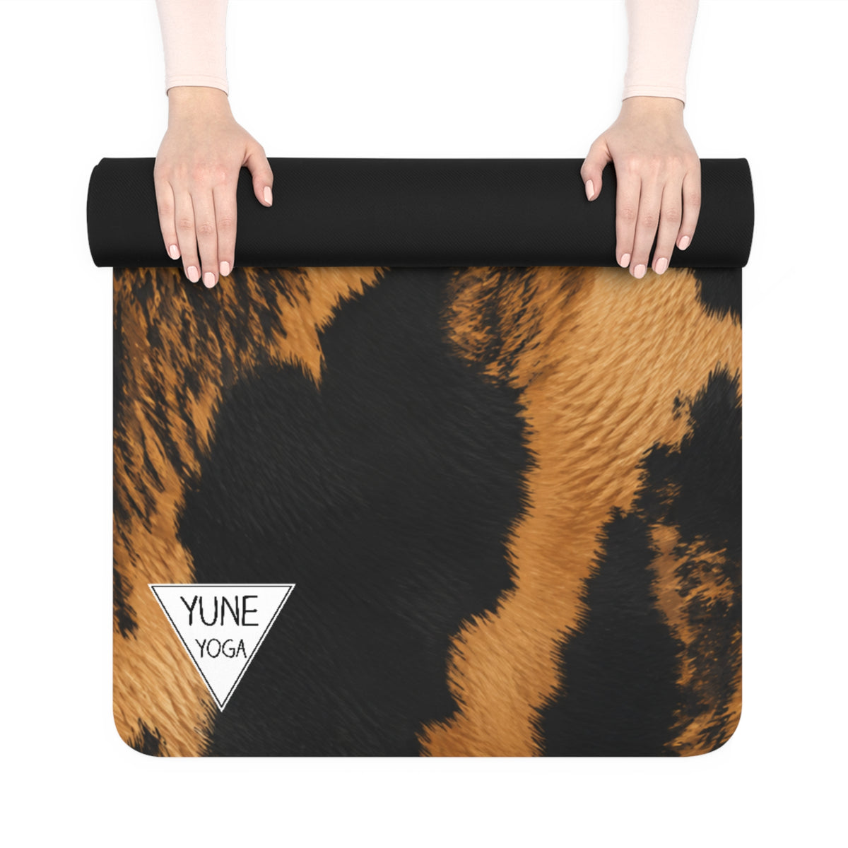 Black and Tan Boxer Yoga Mat — Non-Slip Rubber Exercise Mat Dog Yoga