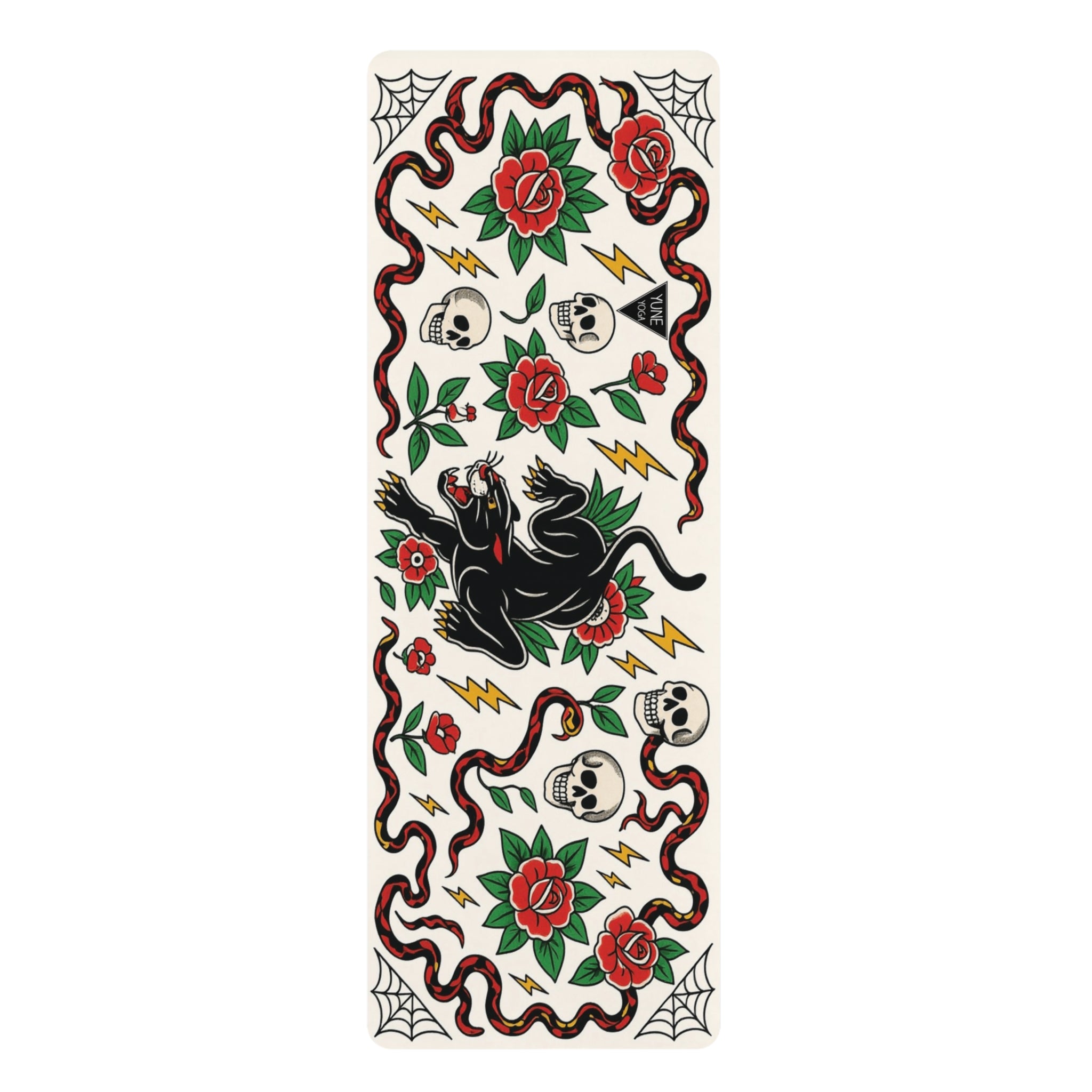 Yoga Mat - Tattoo Design- Black Cat
