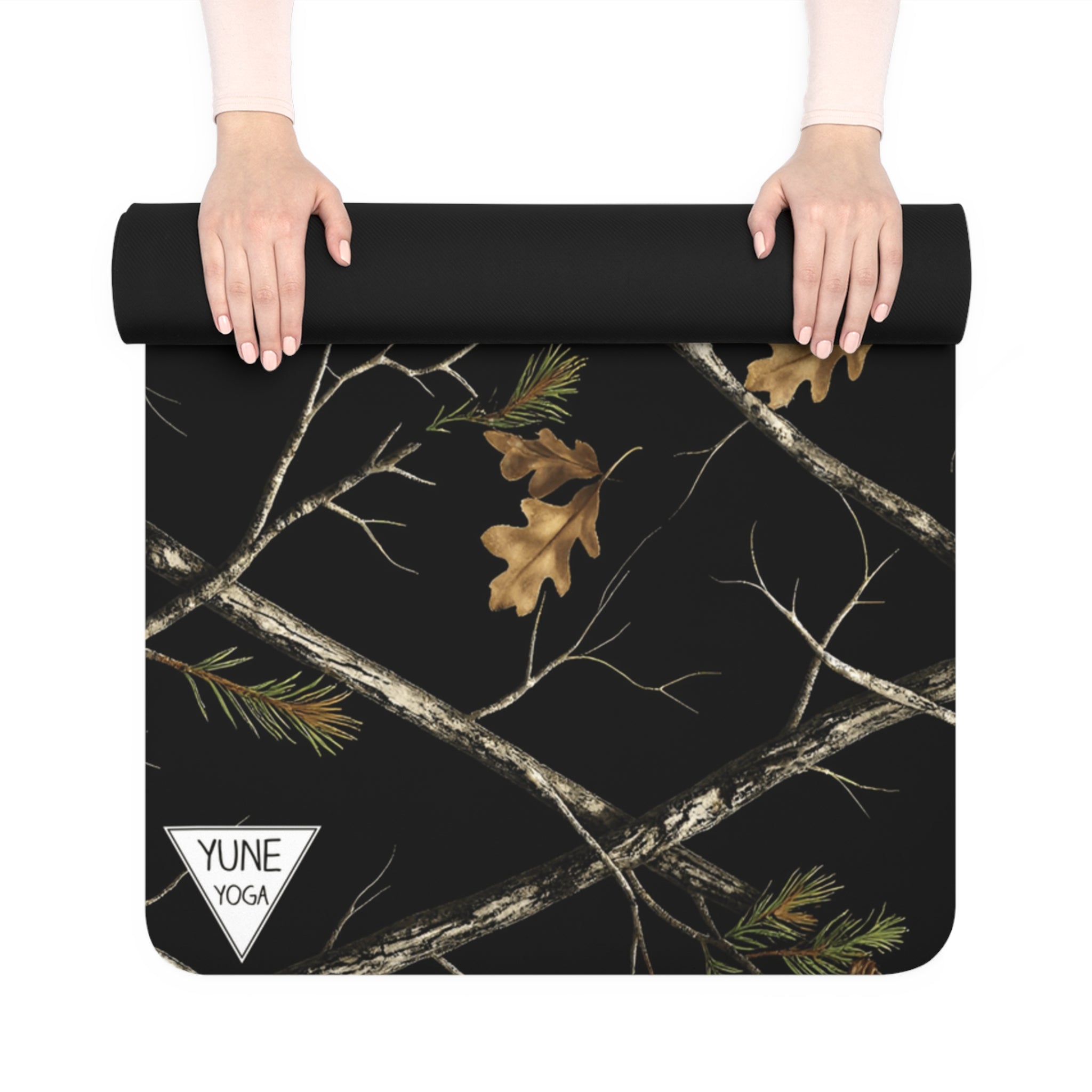 Yoga Mat - Non Slip Rubber Material Black Camo