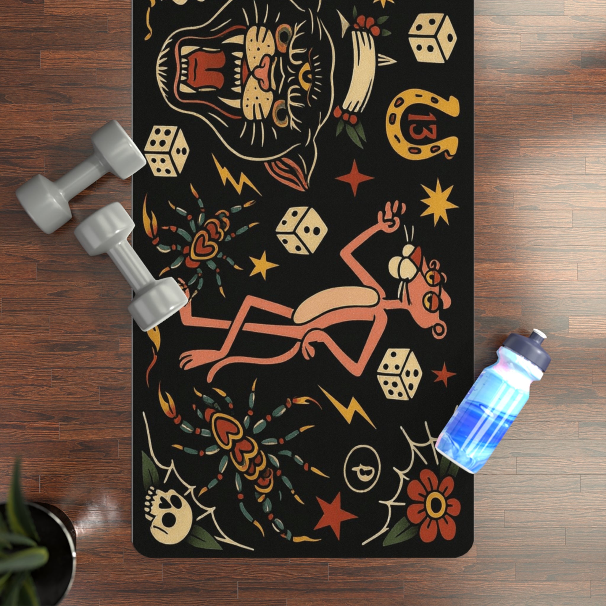 Yoga Mat - Tattoo Design- Macabre